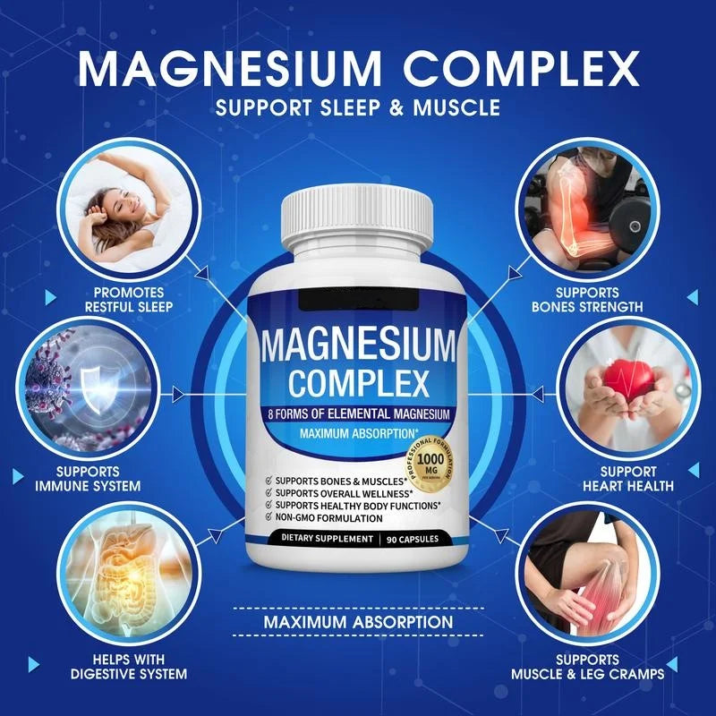 UVVO 8-in-1 Magnesium Complex – 90 Capsules for Kids & Adults