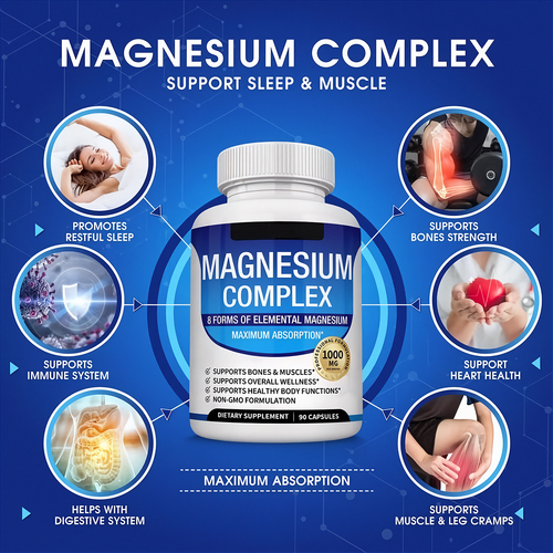 UVVO 8-in-1 Magnesium Complex – 90 Capsules for Kids & Adults
